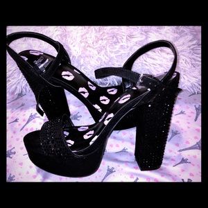 Juicy Couture Black Studded Heels size 10